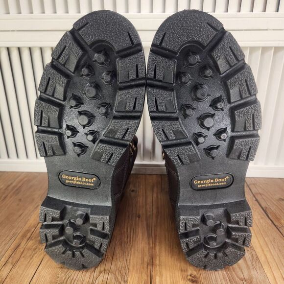 Georgia Boot G107 8" Homeland Mens Sz 8.5 M Brown Leather Waterproof Work Boots - Picture 9 of 13